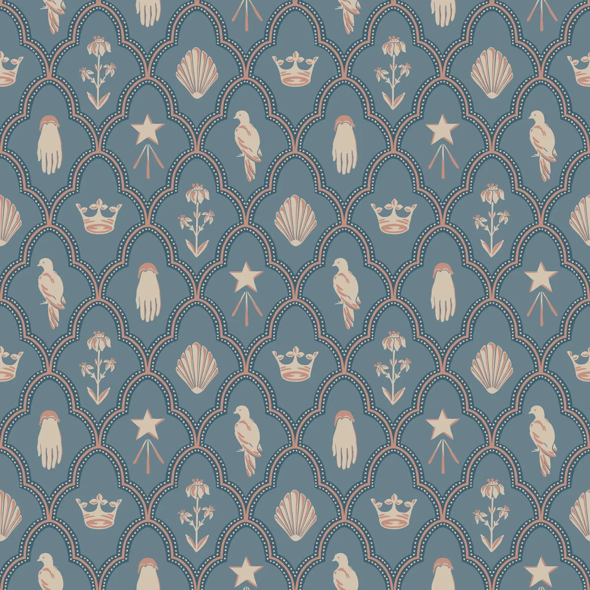 Tapetti Turtledove Barn, Indigo Blue