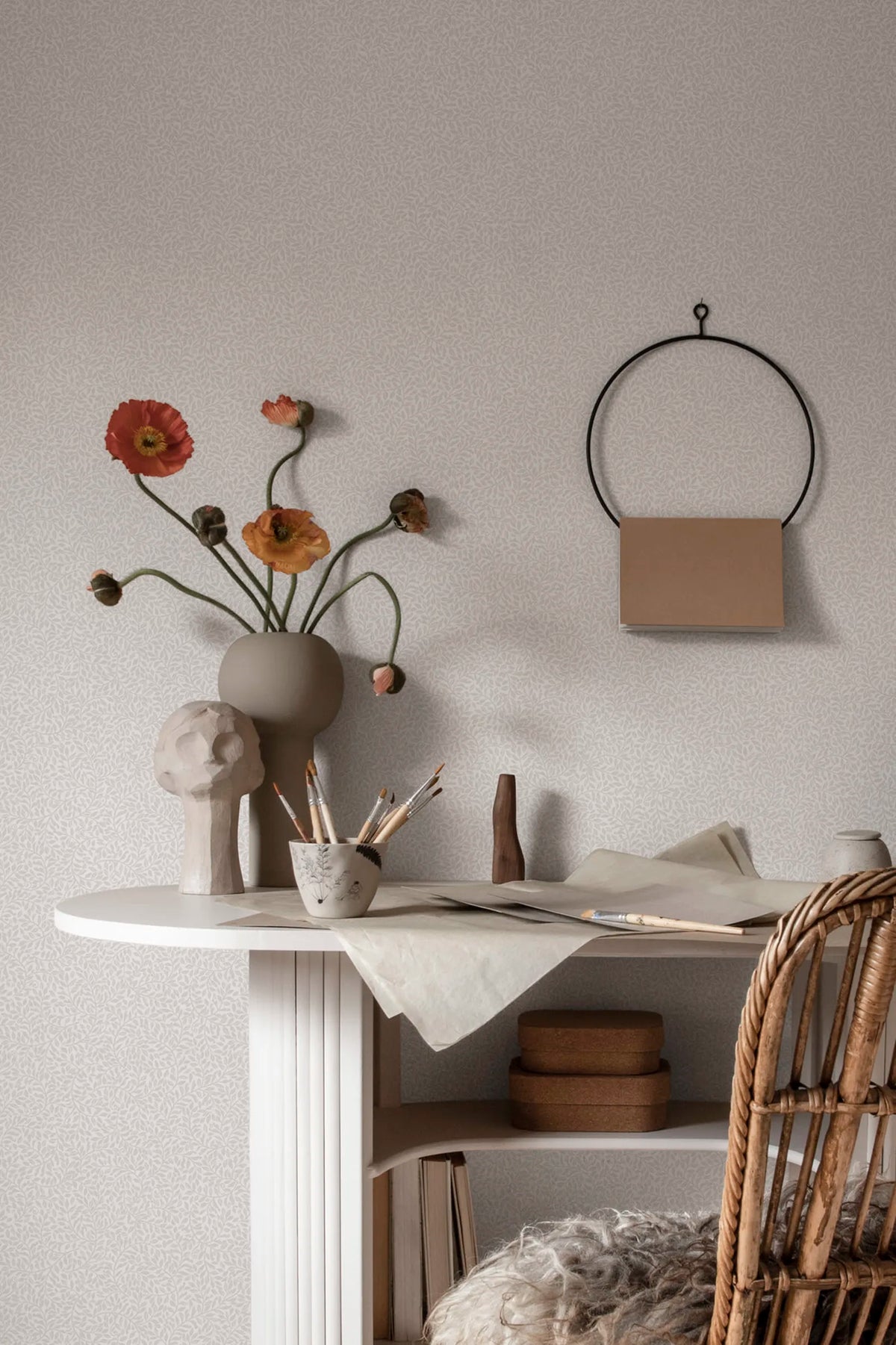 Tapetti Bladverk, Gray