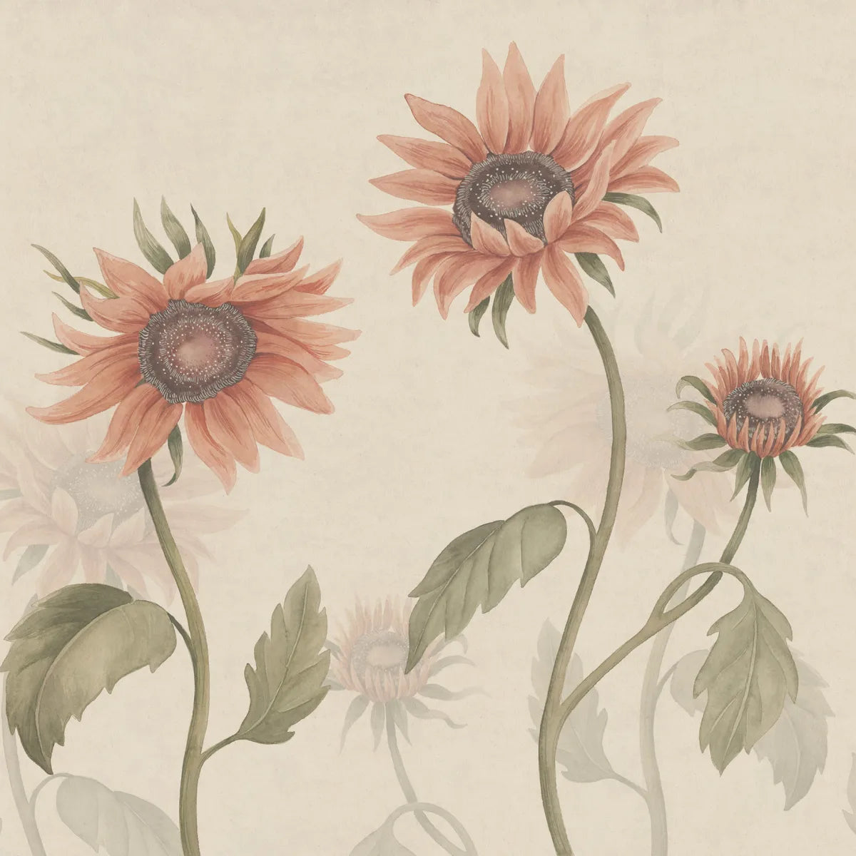 Tapetti Sunflowers, Peach