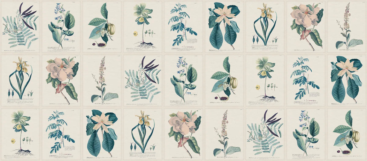 Tapetti Flora, Blue