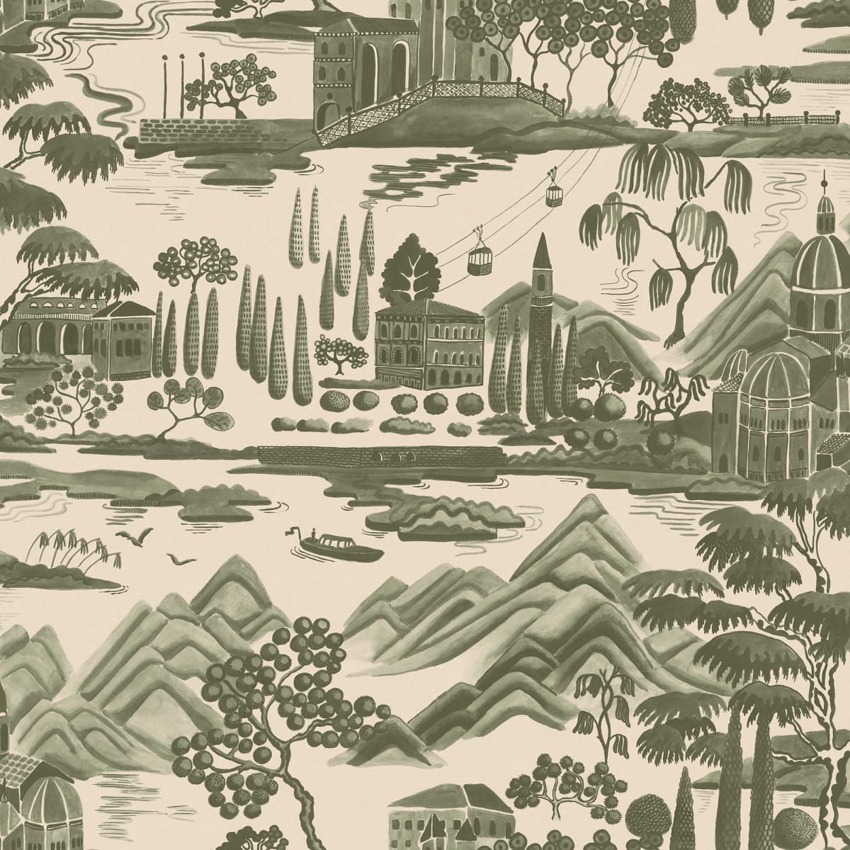 Tapetti Lake Como, Forest Green