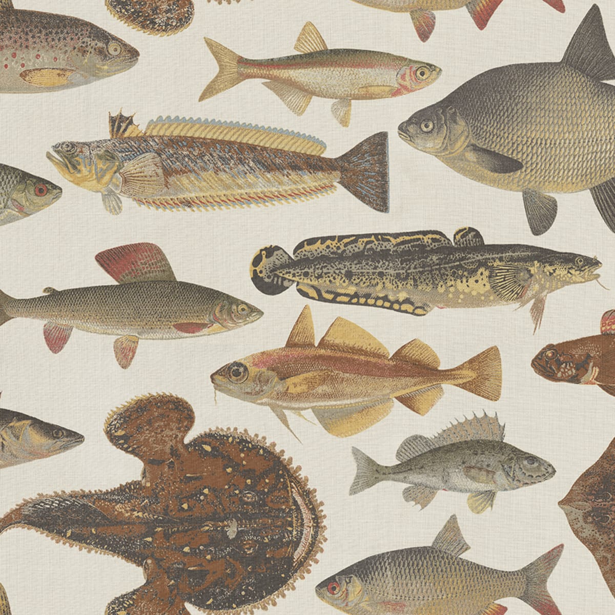 Tapetti Scandinavian Fish, Beige