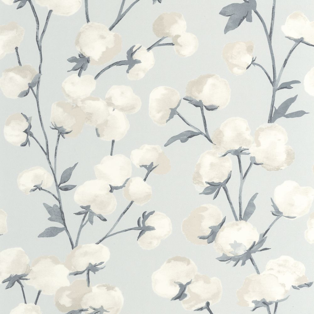 Tapetti Cotton Flower Bleu Acier 0,53x10,05m