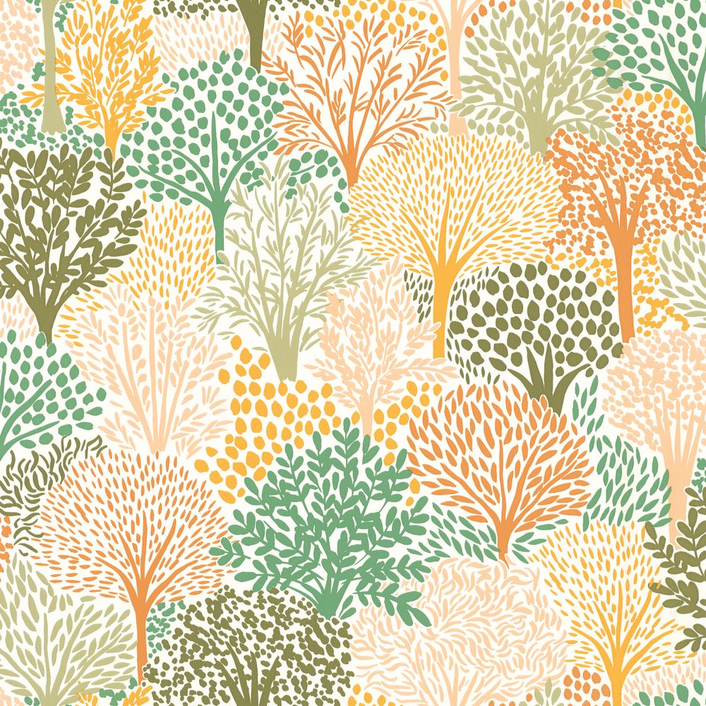 Tapetti Alice Blanc Vert Orange 0,53x10,05m