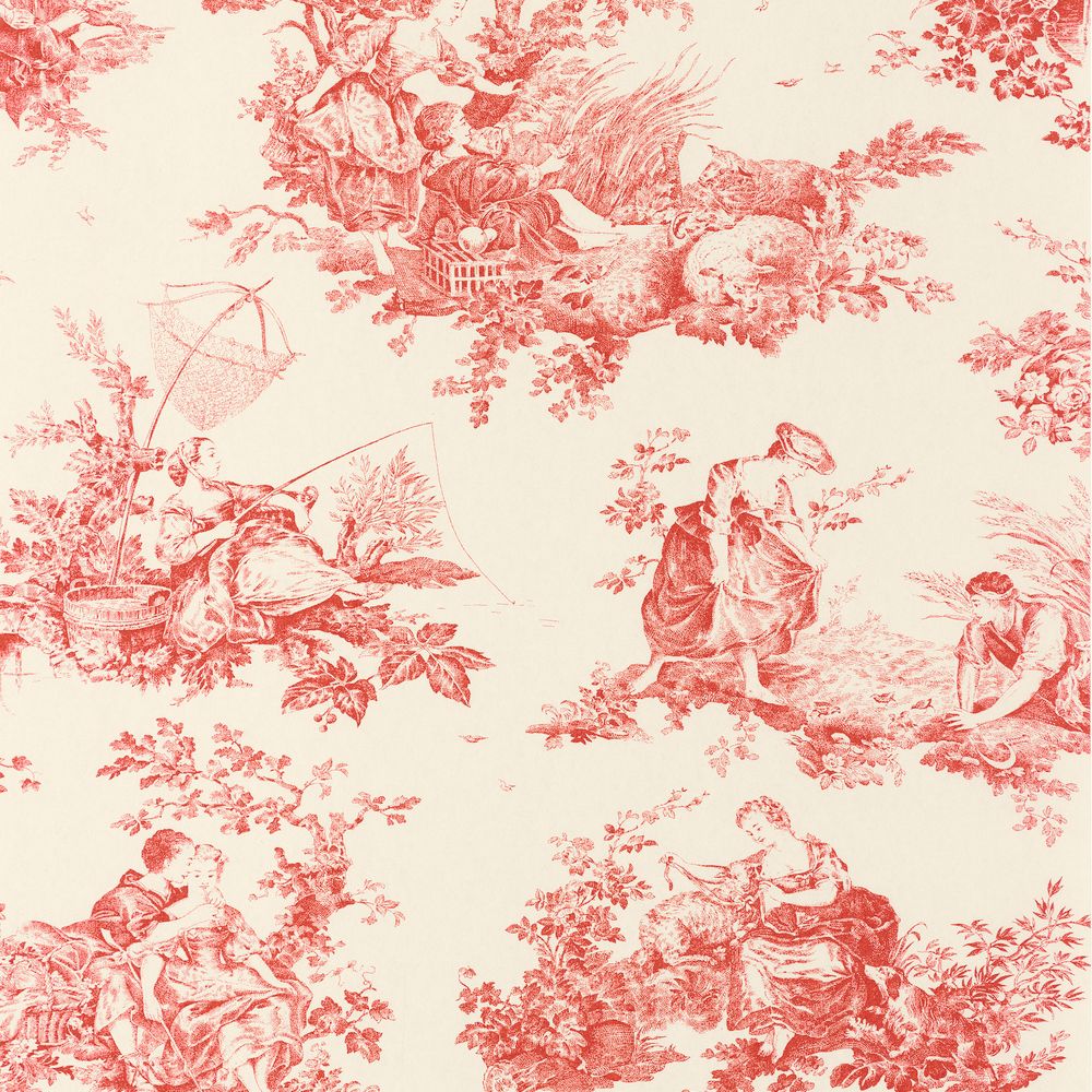 Tapetti Scene D'Été Rouge Carmin 0,53x10,05m