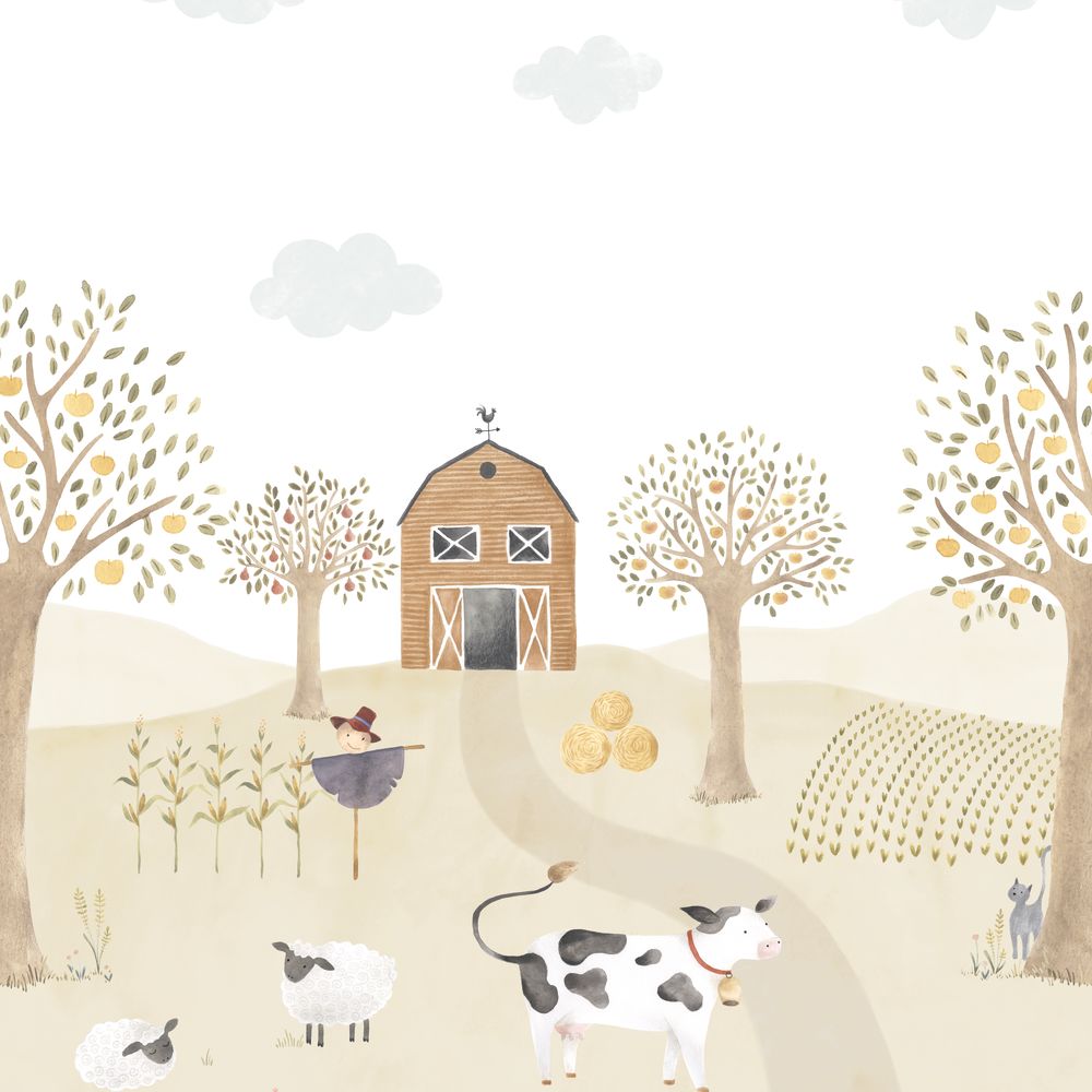 Tapetti The Farm Adventures With Cow_M Naturel 200X280 cm