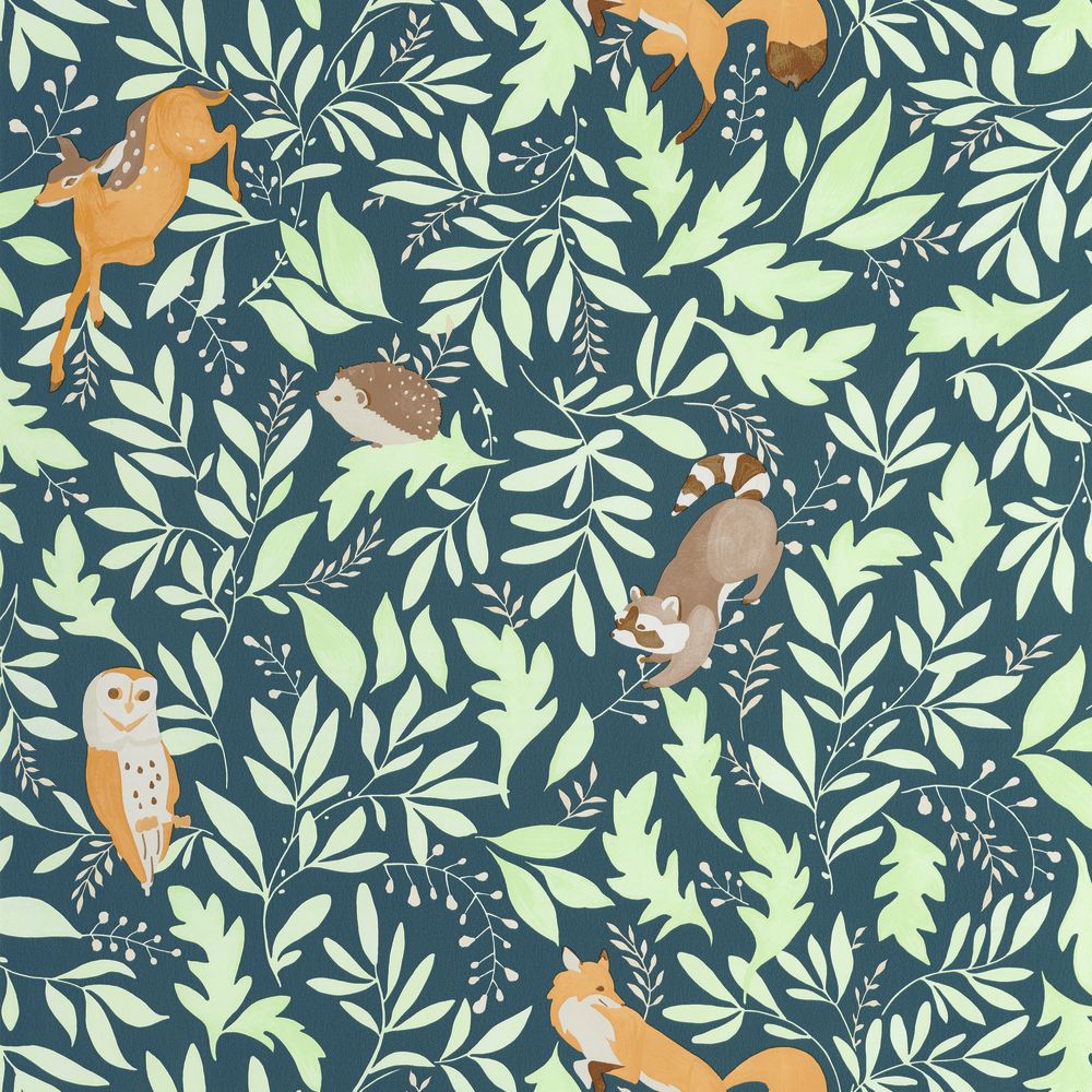 Tapetti Balade En Foret Bleu 0,53x10,05m