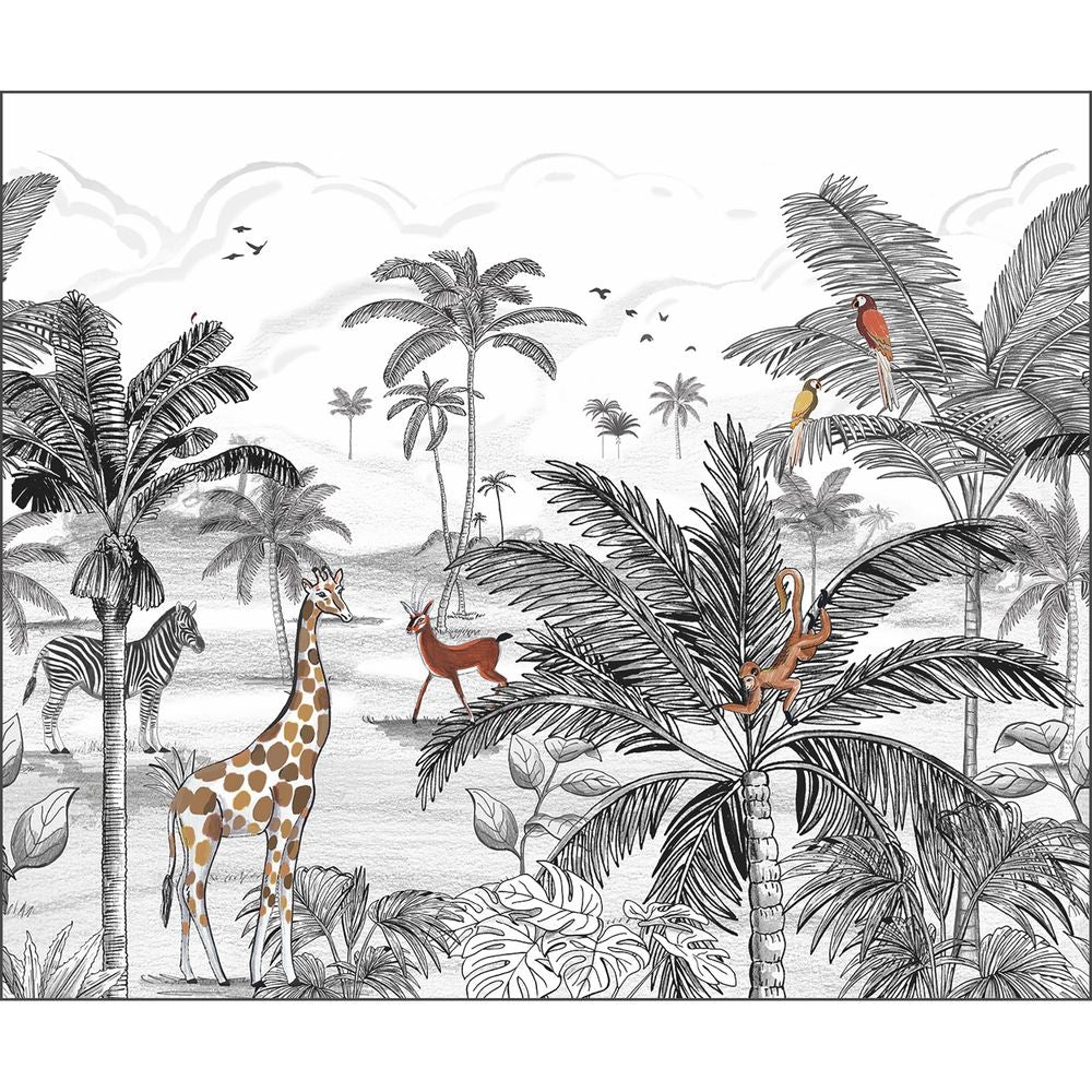 Tapetti Le Monde De La Jungle Noir S 300X250 cm