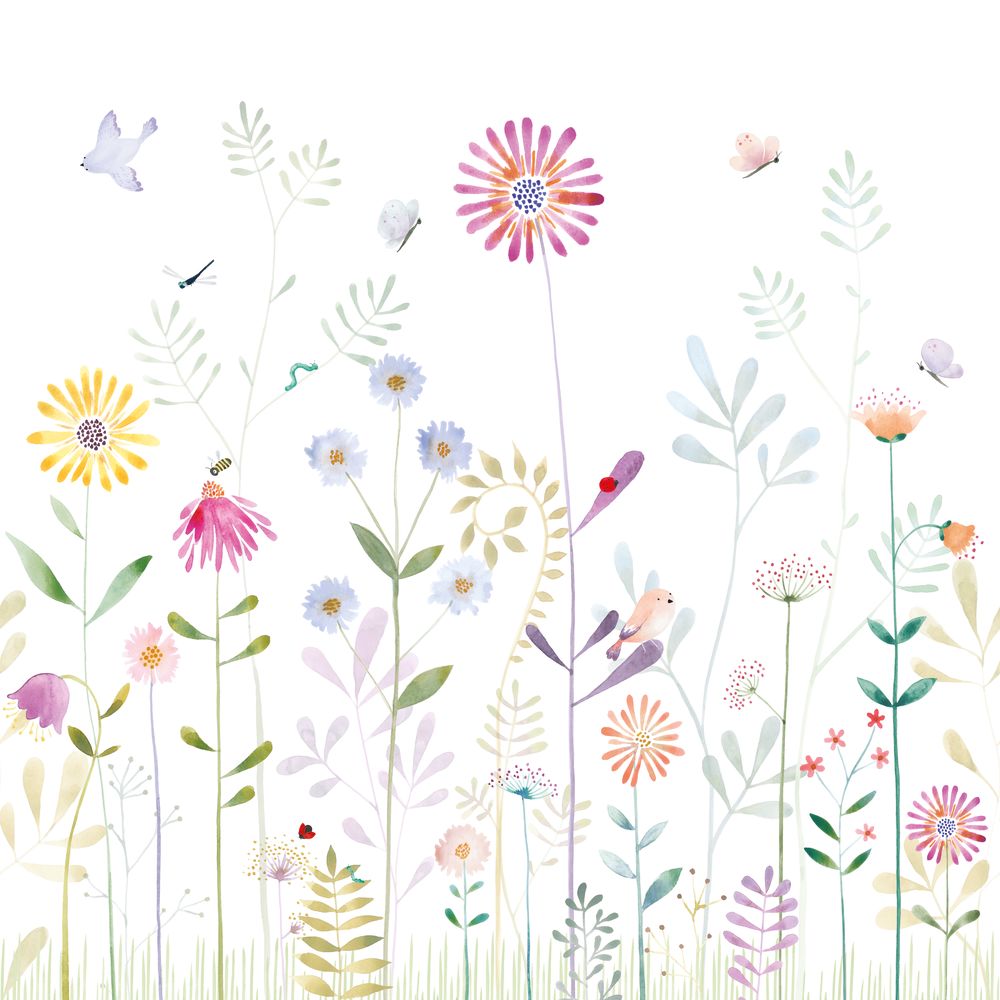 Tapetti The Garden Small World With Frog_M Bouquet 200X280 cm