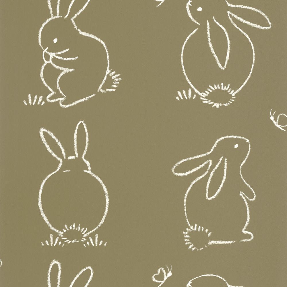 Tapetti Funny Bunny Vert Kaki 0,53x10,05m