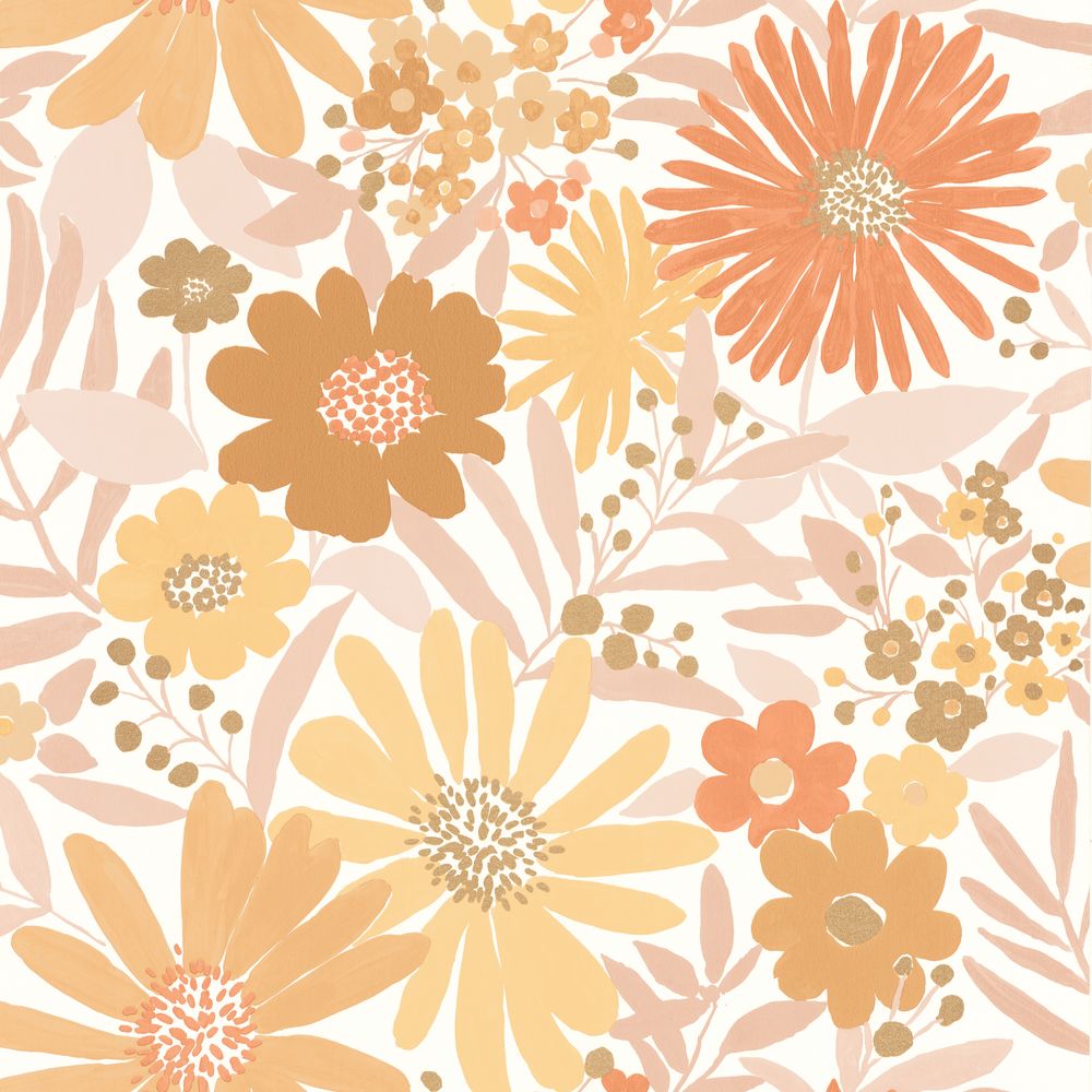 Tapetti Marguerite Blanc Roses 0,53x10,05m