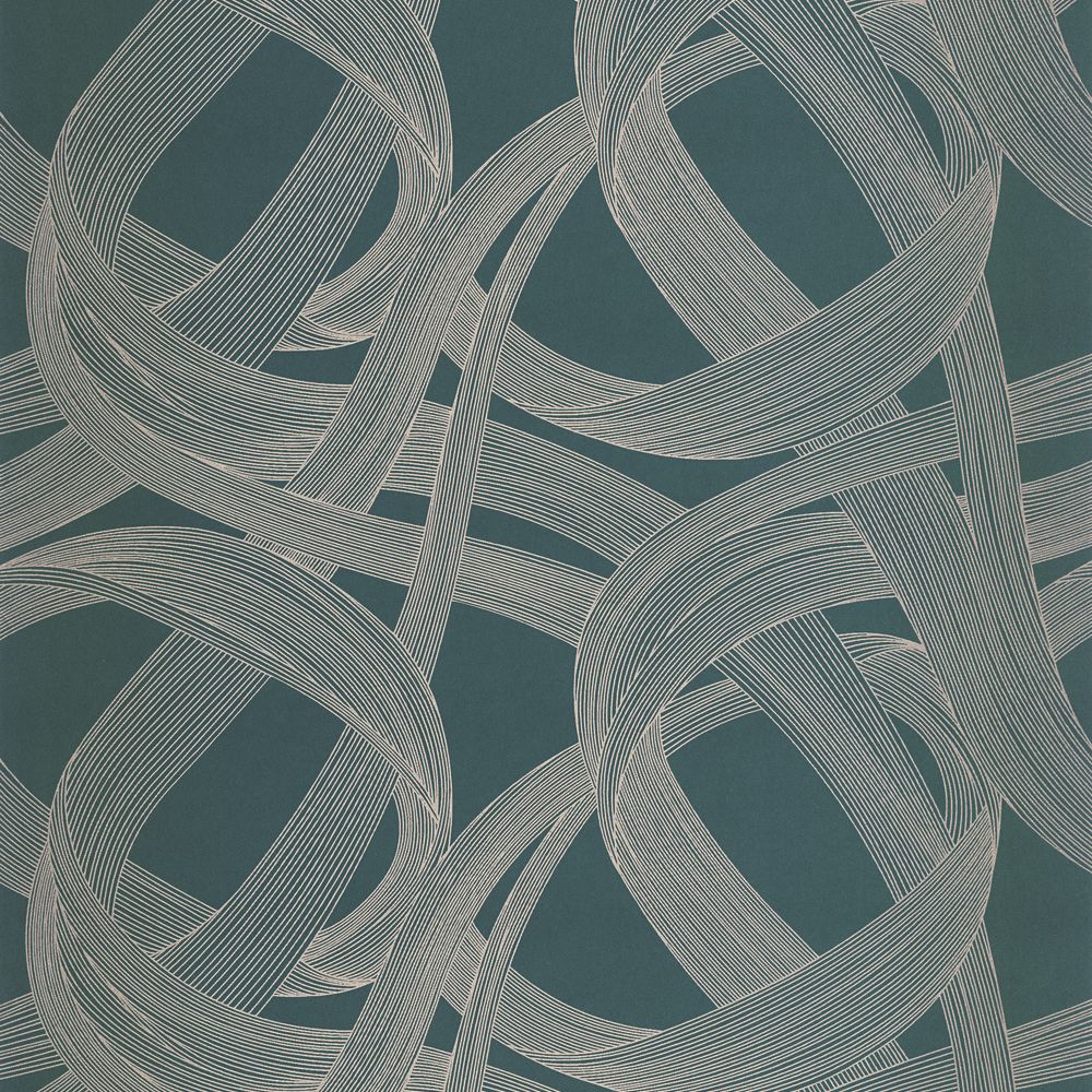Tapetti Shimmy Bleu Petrole Gris 0,53x10,05m
