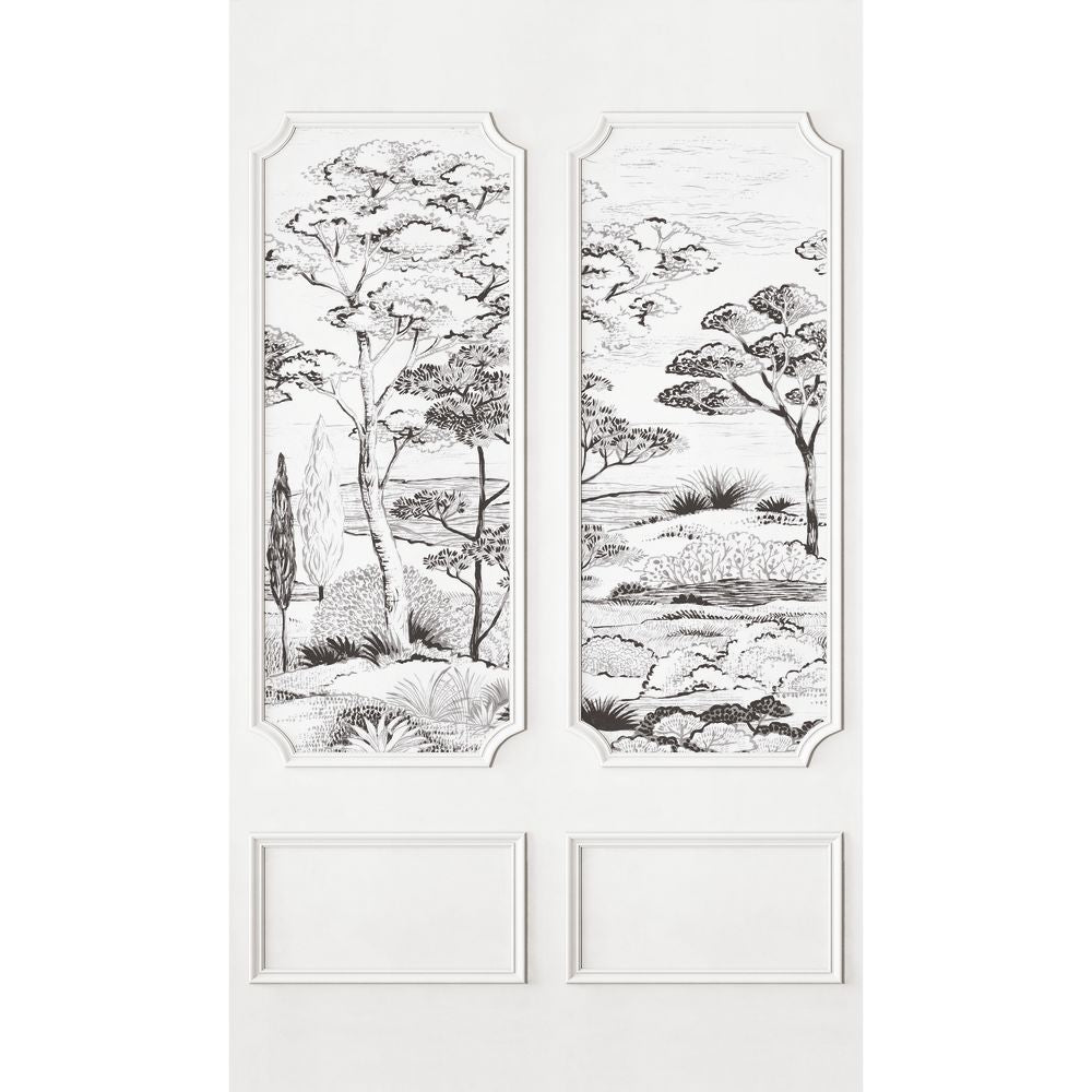 Tapetti Cadre Estival Noir Fusain 180x310cm