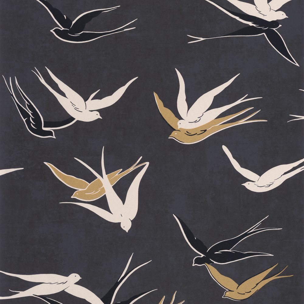 Tapetti Swallow Noir Reglisse 0,53x10,05m