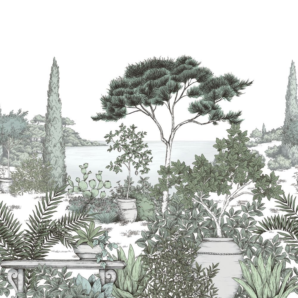Tapetti A L'Ombre Des Pins_L Vert Eucalyptus 300X310 cm