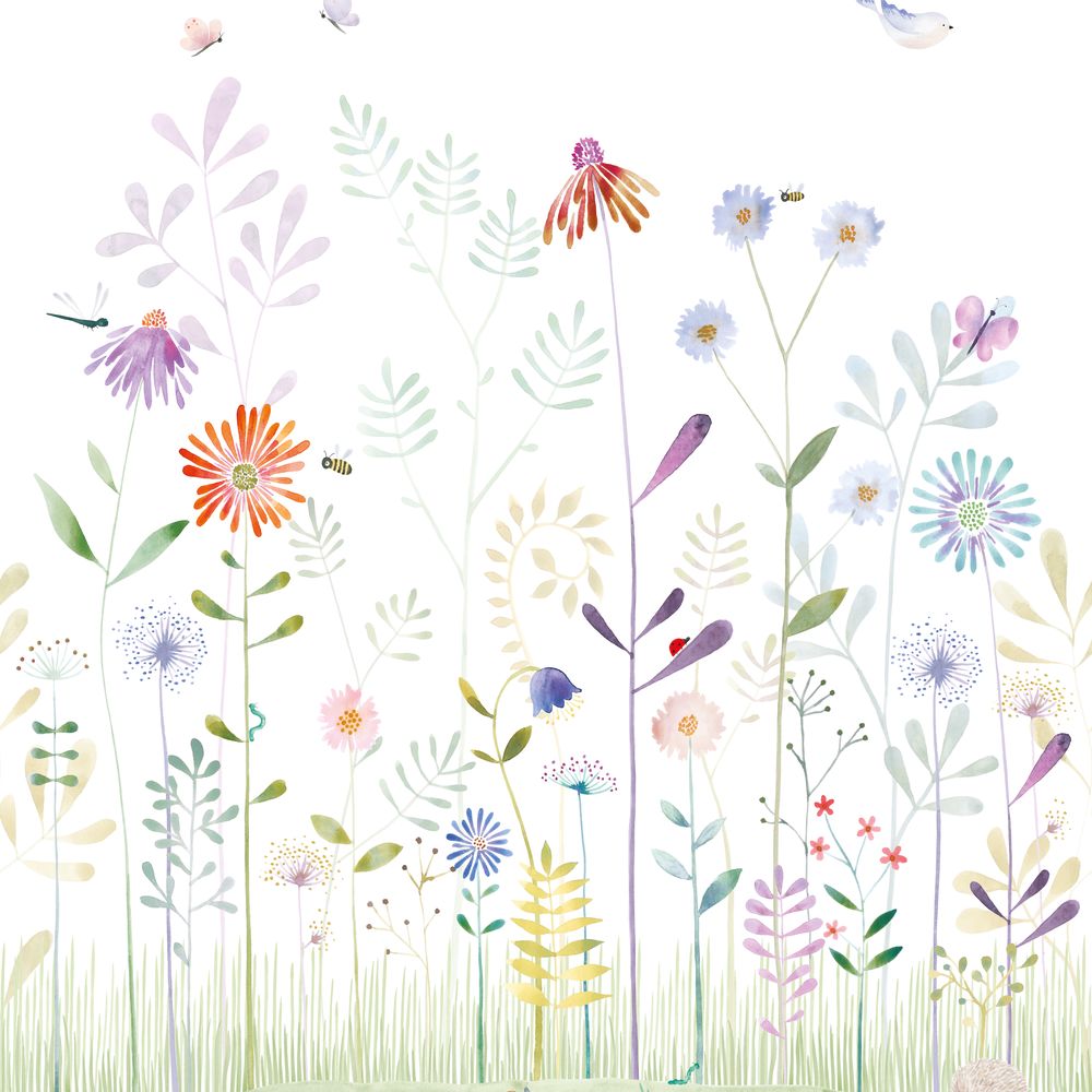 Tapetti The Garden Small World With Snail_S Bouquet 200X250 cm
