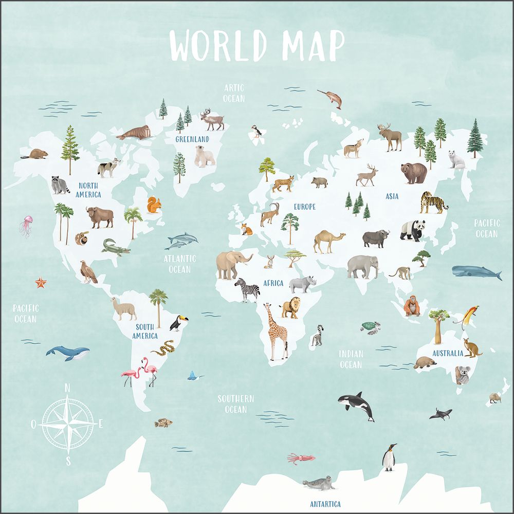 Tapetti Decouvrir Le Monde Multicouleurs S 250X250 cm