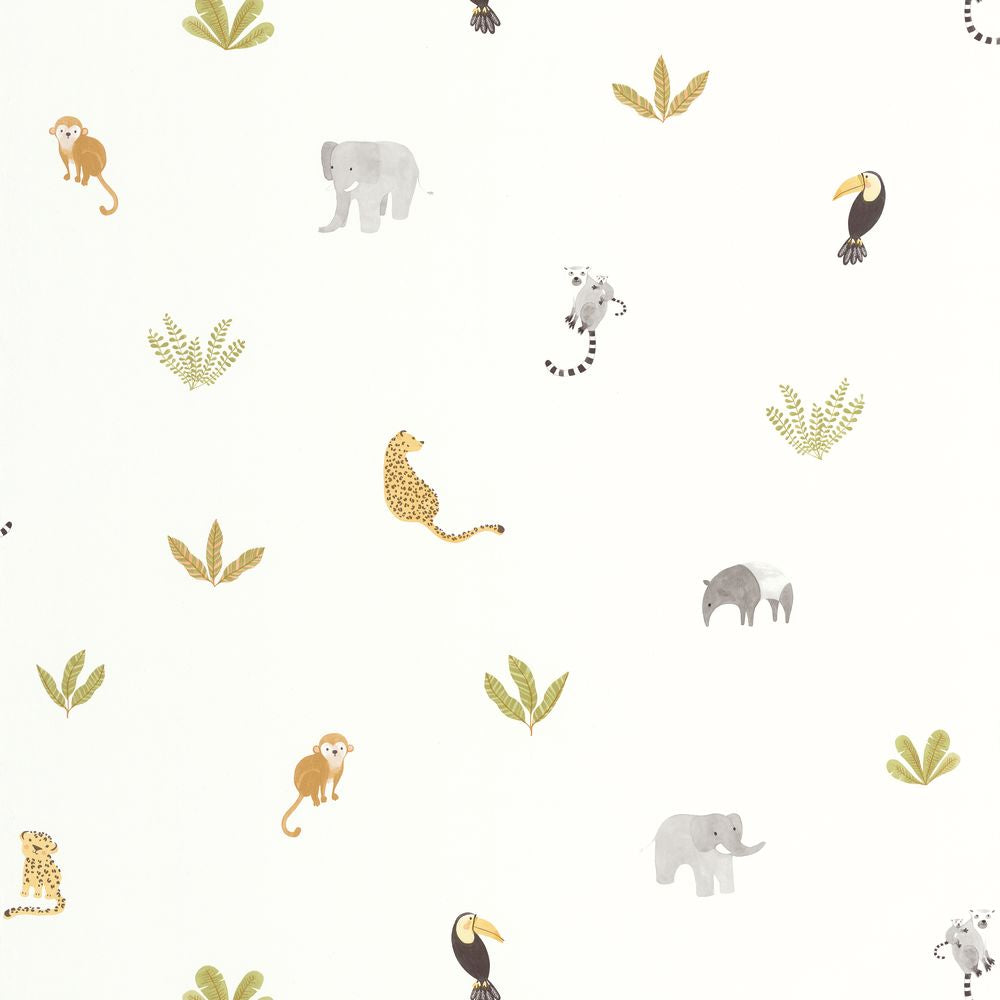 Tapetti Companions Of The Jungle Vert Feuille 0,53x10,05m