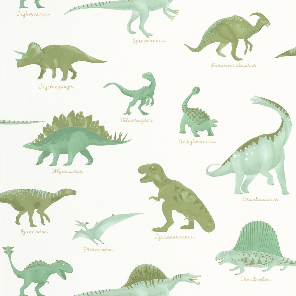 Tapetti Jurassique Vert Kaki 0,53x10,05m