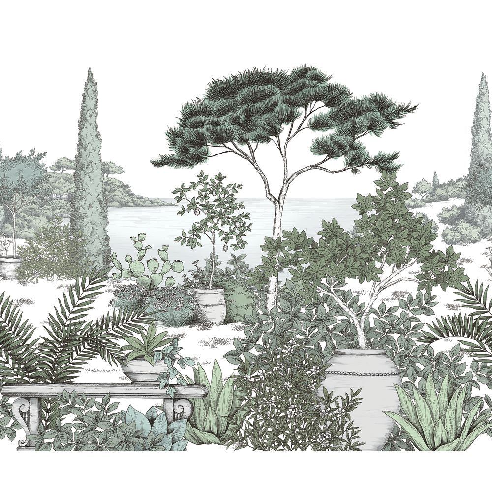 Tapetti A L'Ombre Des Pins_S Vert Eucalyptus 300X250 cm