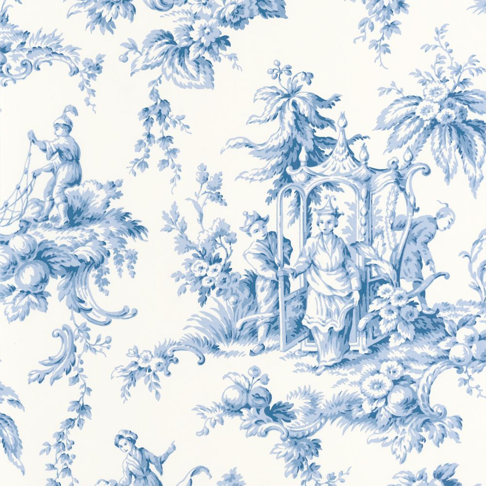 Tapetti Palais De Chine Bleu Faïence 0,53x10,05m