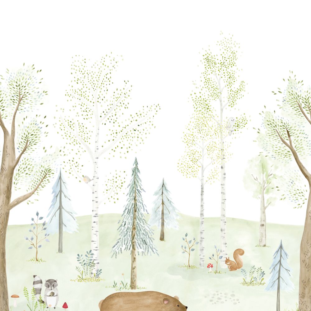 Tapetti The Enchanted Forest With Bear_M Vert Foret 200X280 cm